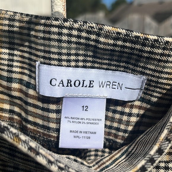Carole Wren plaid bare bottom slacks, preloved gently used, size 12 - Picture 3 of 4